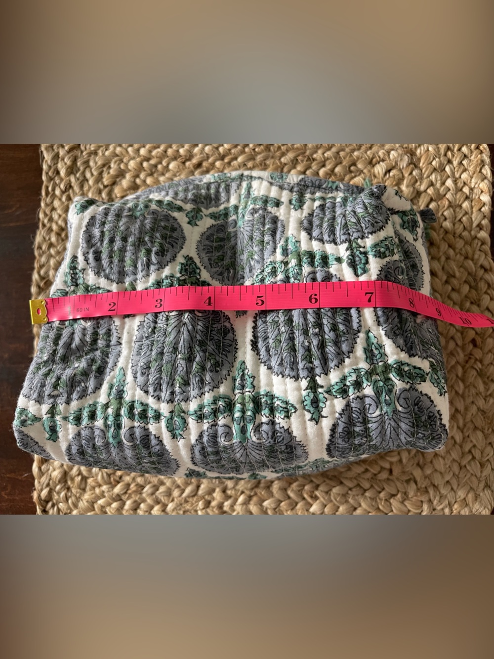 Quilted Printed Canvas Makeup Bag - Picture 5 of 6
